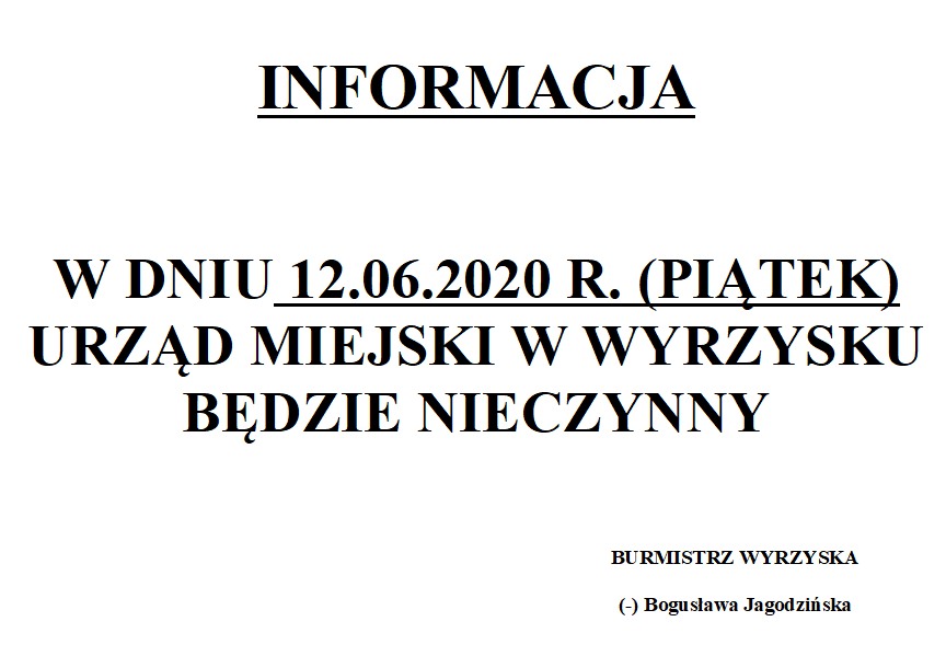 12.06.2020 nieczynny