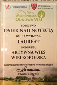 Statuetka dla sołectwa Osiek nad Notecią.